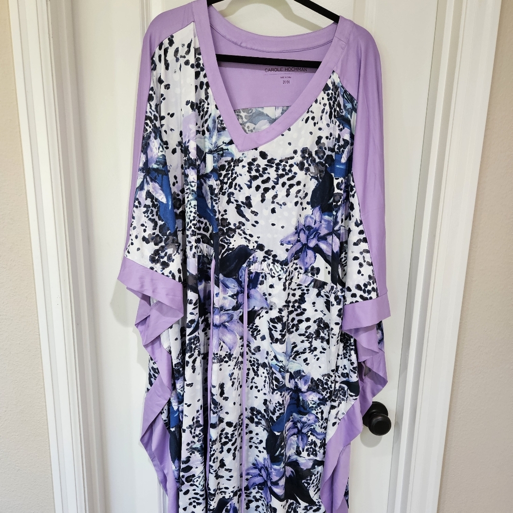 Purple Floral Women's Pajama Kaftan